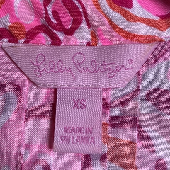 Lilly Pulitzer Sz XSm Sarasota Pintuck Tunic Dress Mango Salsa - Picture 9 of 11